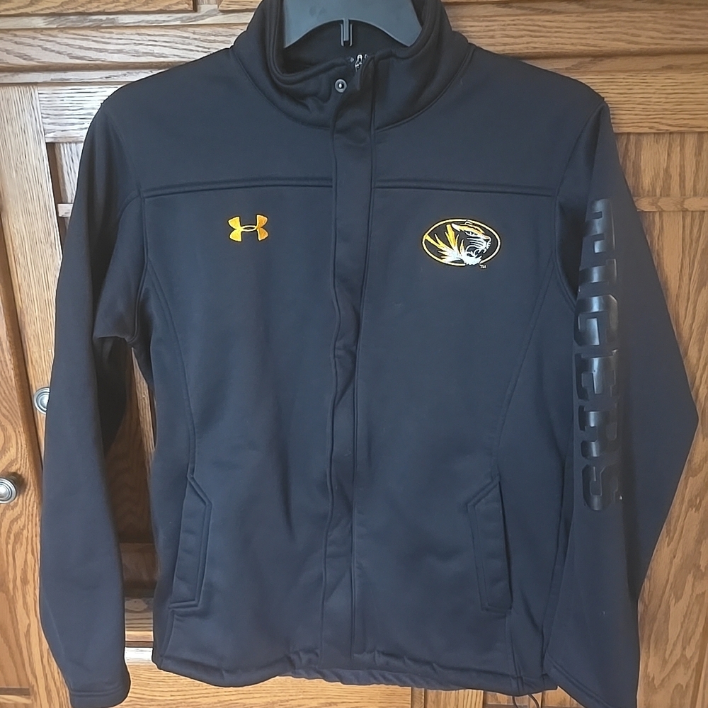 Women's Mizzou Tigers Under Armour Black Full Zip Jacket Sz. L